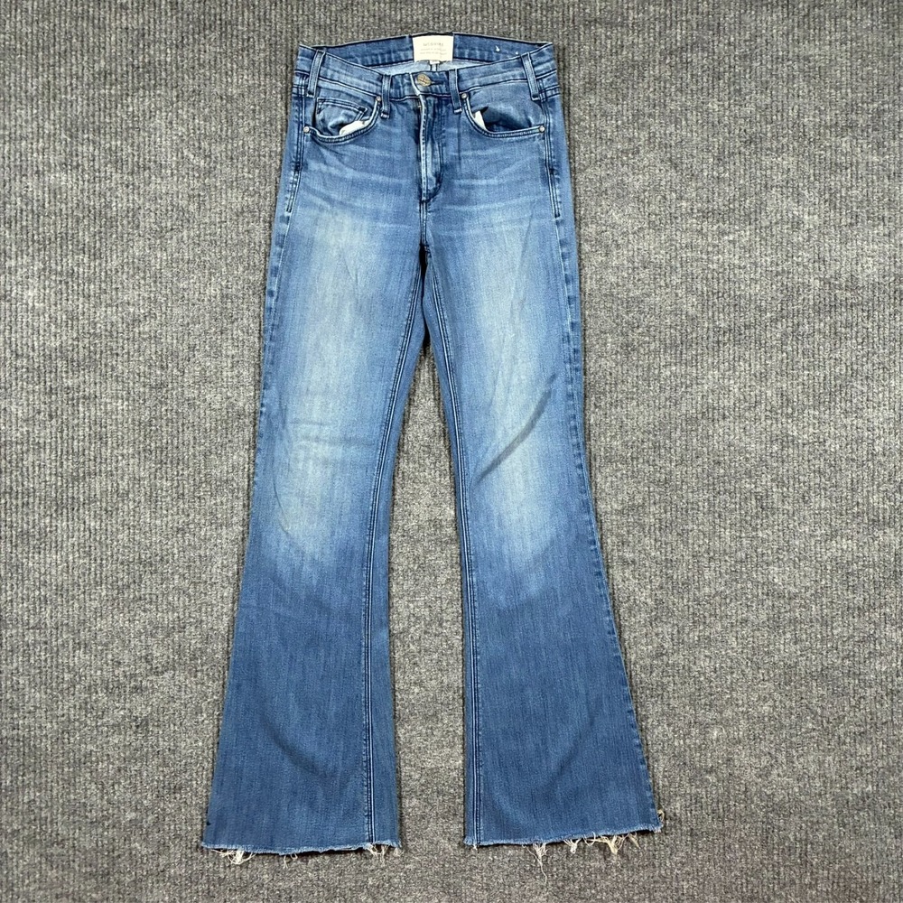 McGuire Womens Flared Jeans Size 25 Blue Denim Raw Hem USA‎ Made Low Rise